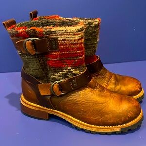 Woolrich boots 1552-645 like new distressed leather brown sz 7.5 fall winter